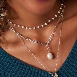 Chunky necklace with pearl h5 Picture4